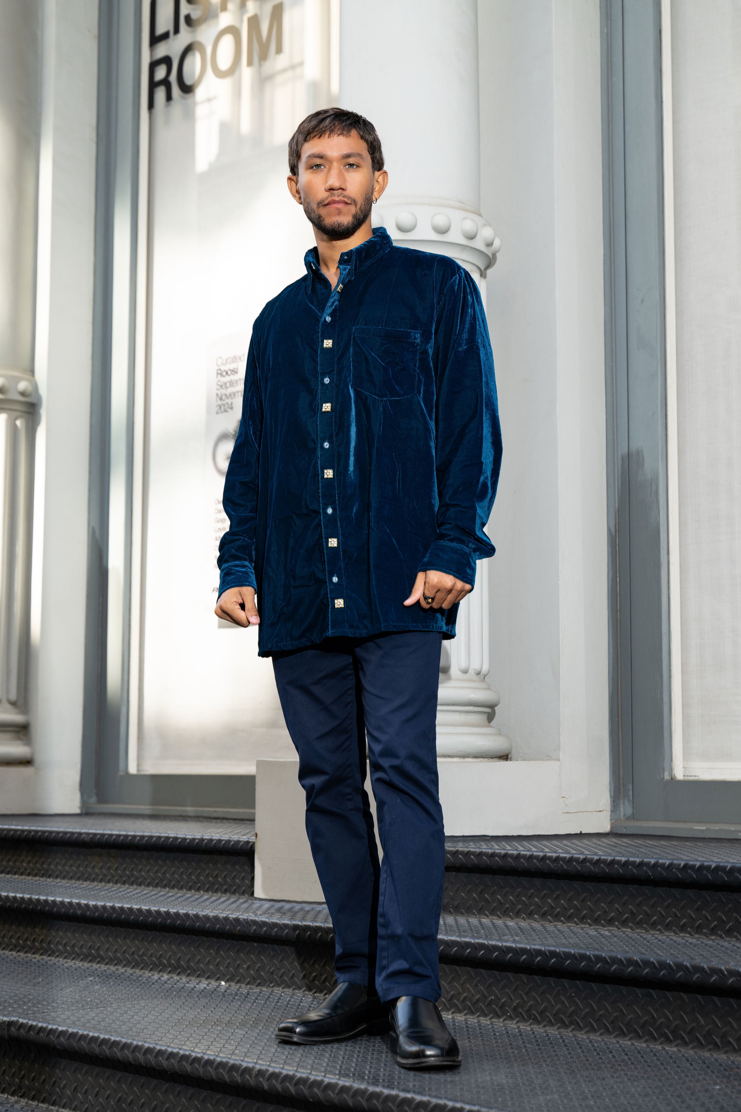 Teal Velvet Shirt Maze / L Teal Velvet Shirt Maze / L