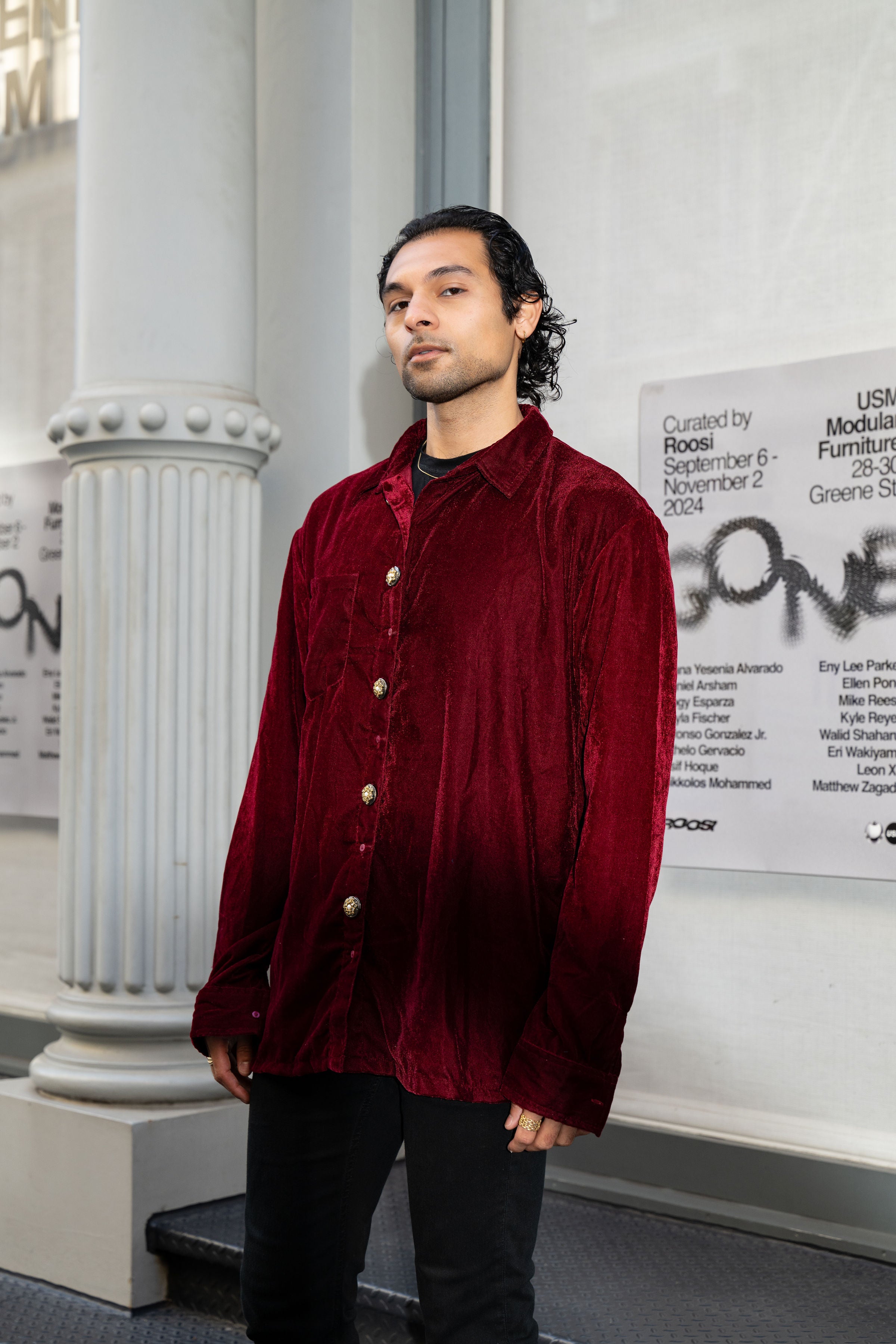 velvet dress shirt Red Garden / L LASCANA Women's Paisley Print front button fastening and flower boy Size:O/S