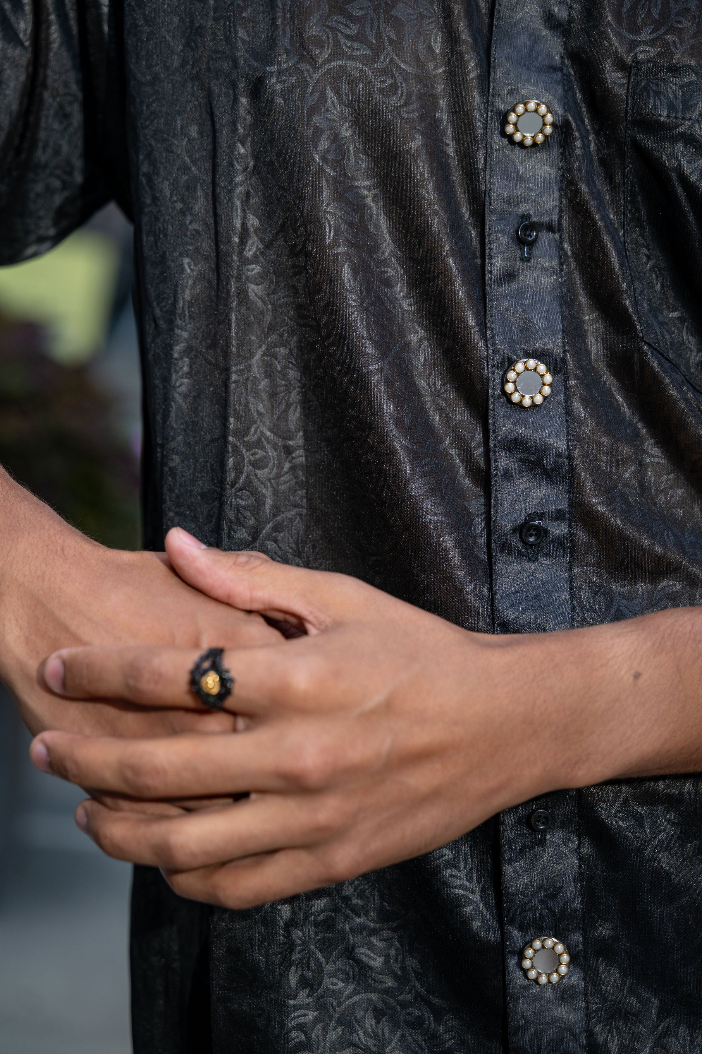 Midnight Satin Shirt