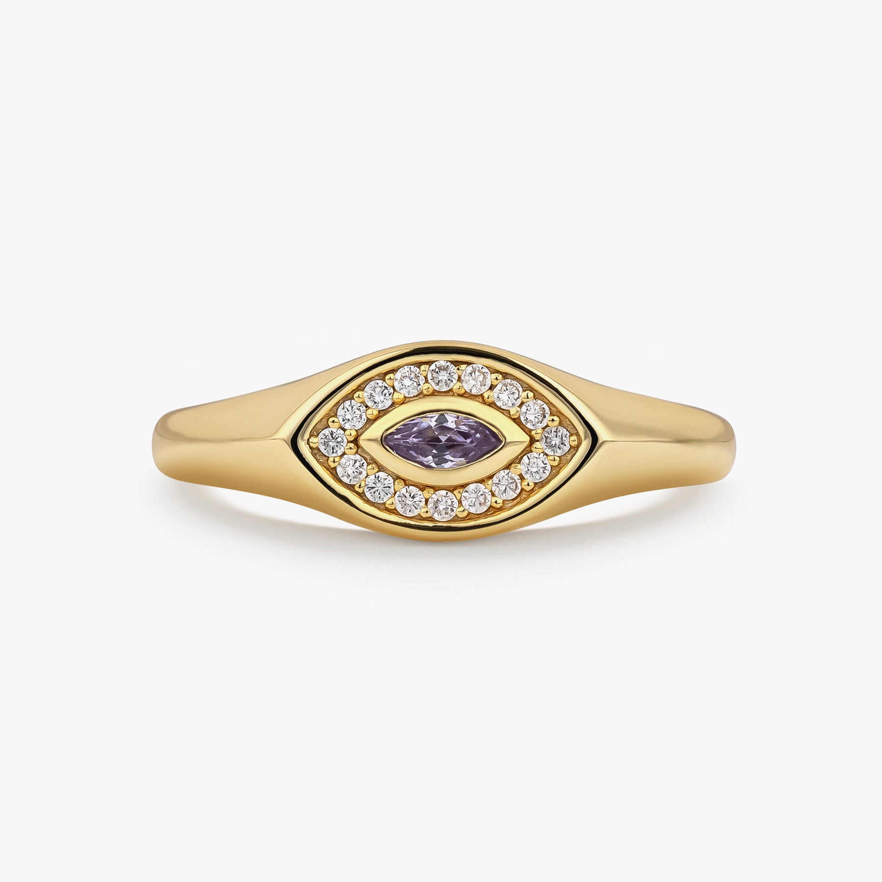 Evil Eye Birthstone Ring