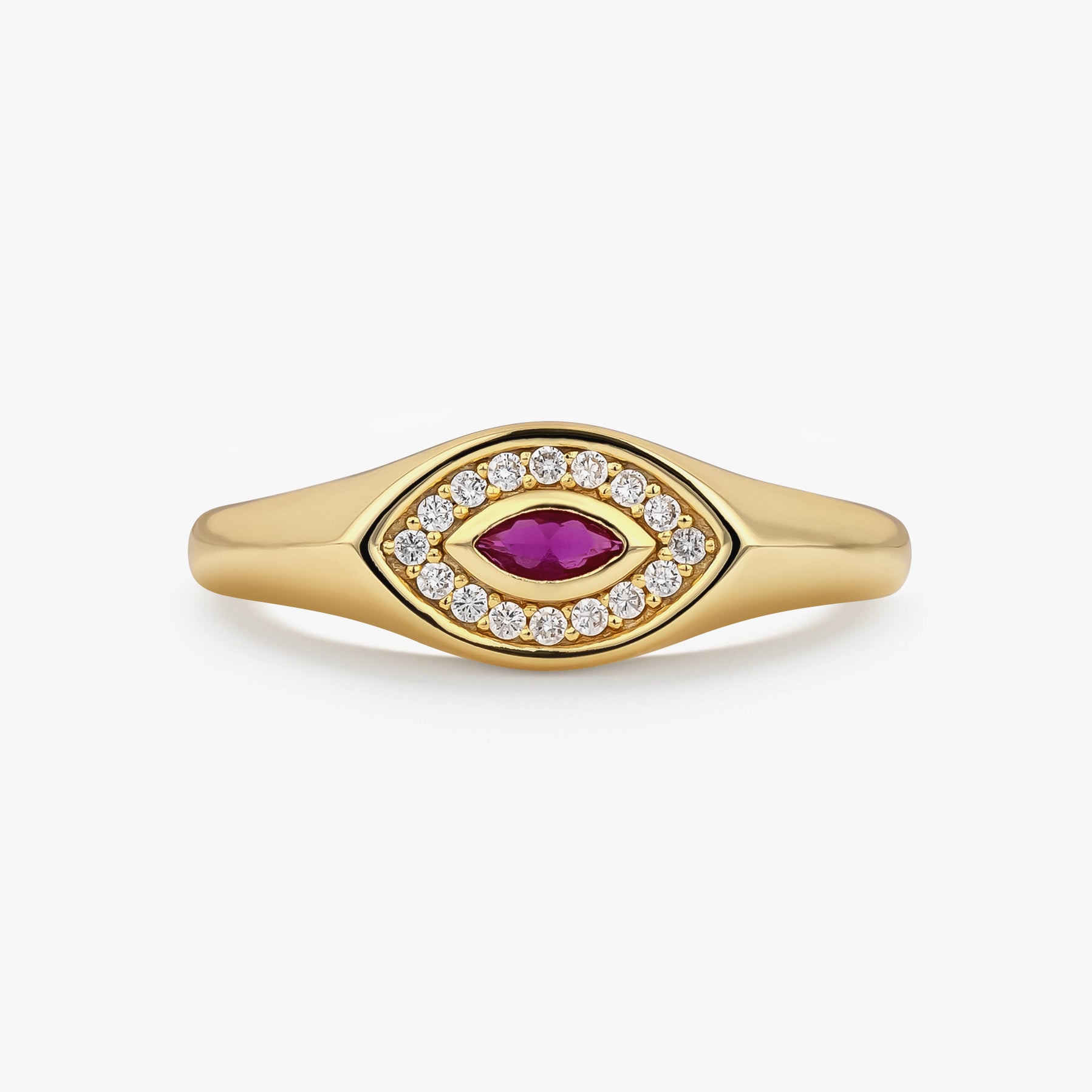 Evil Eye Birthstone Ring