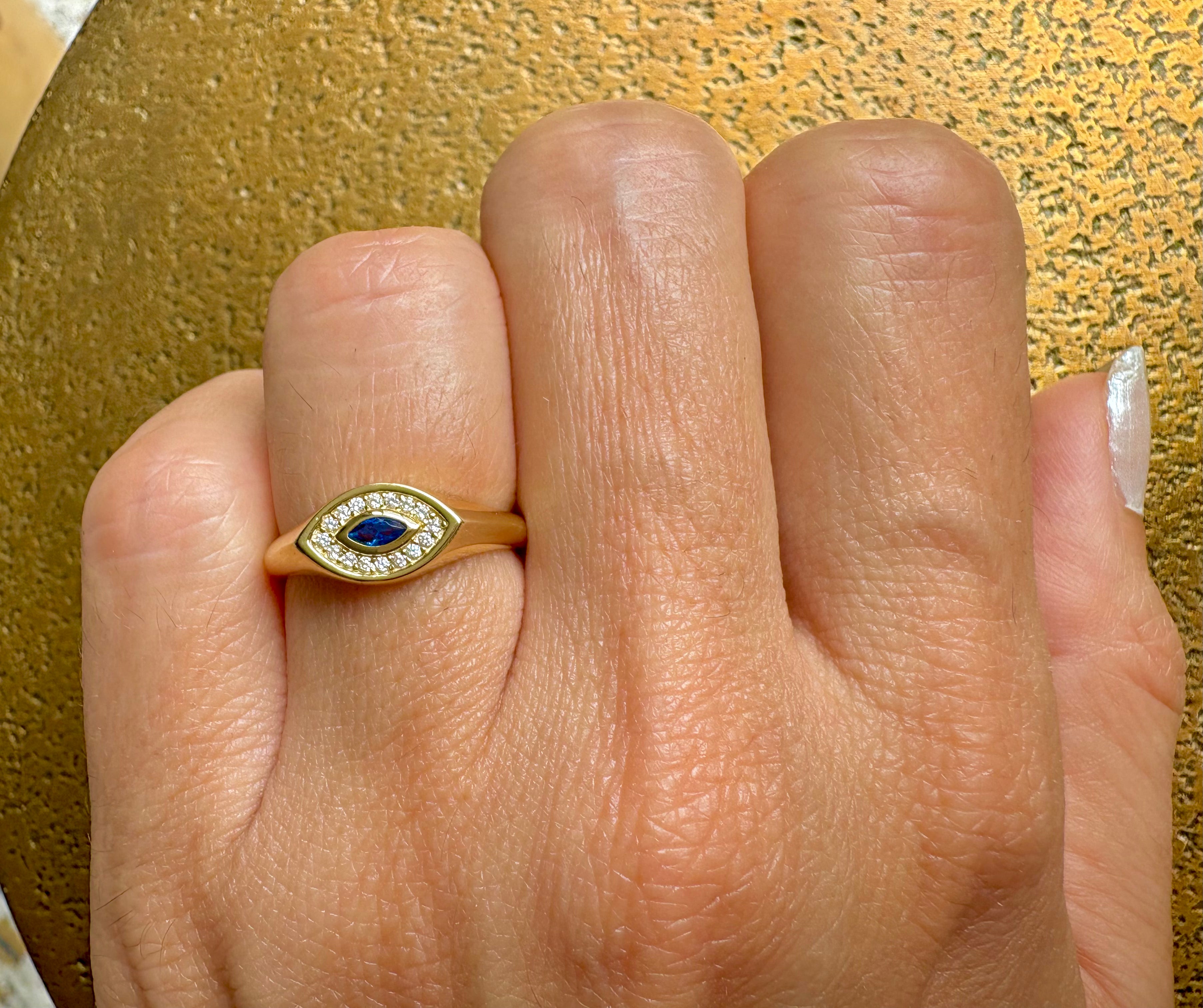 Evil Eye Birthstone Ring