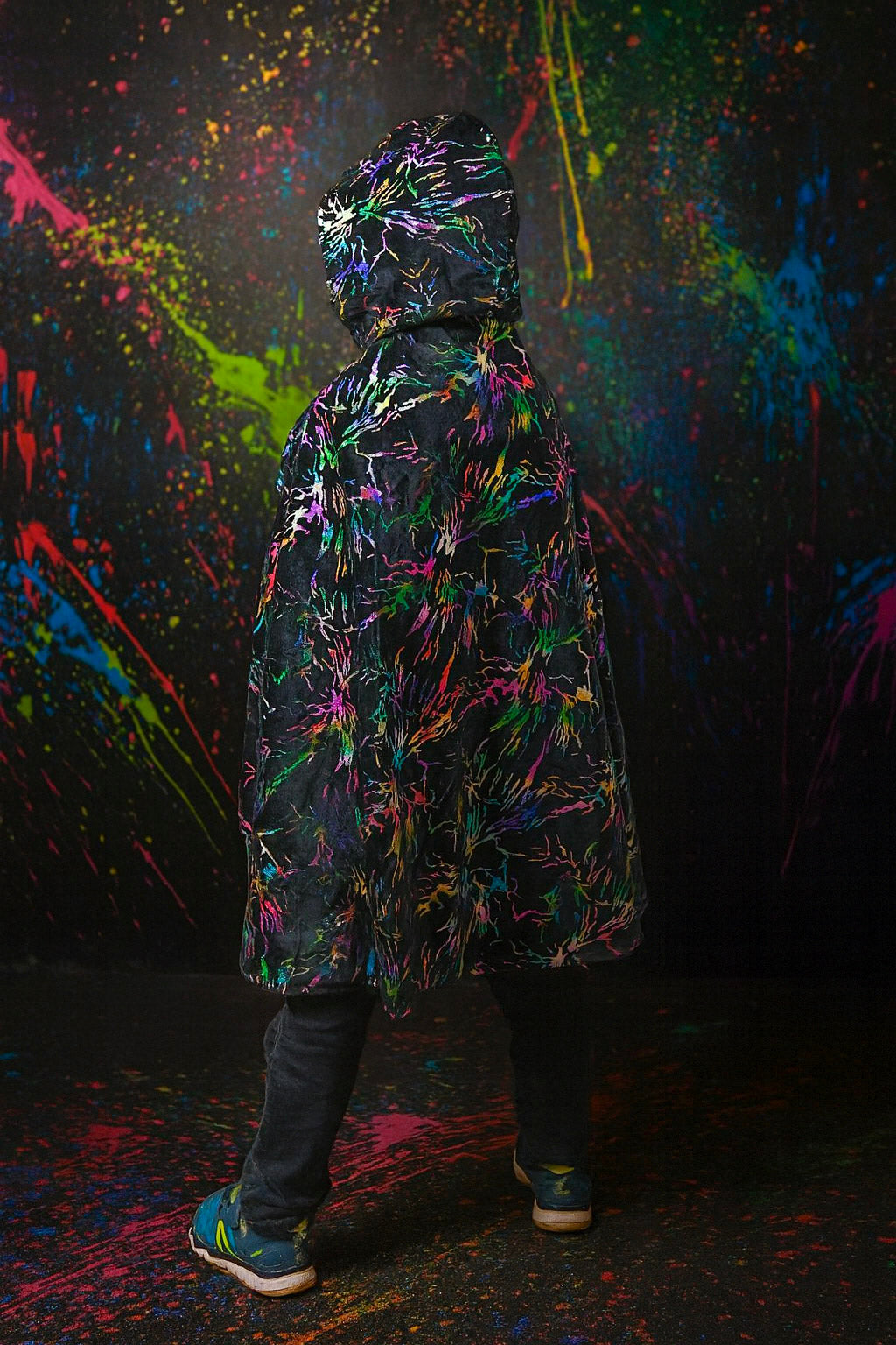 Reversible Kids Wizard Cape and Glowing Wand