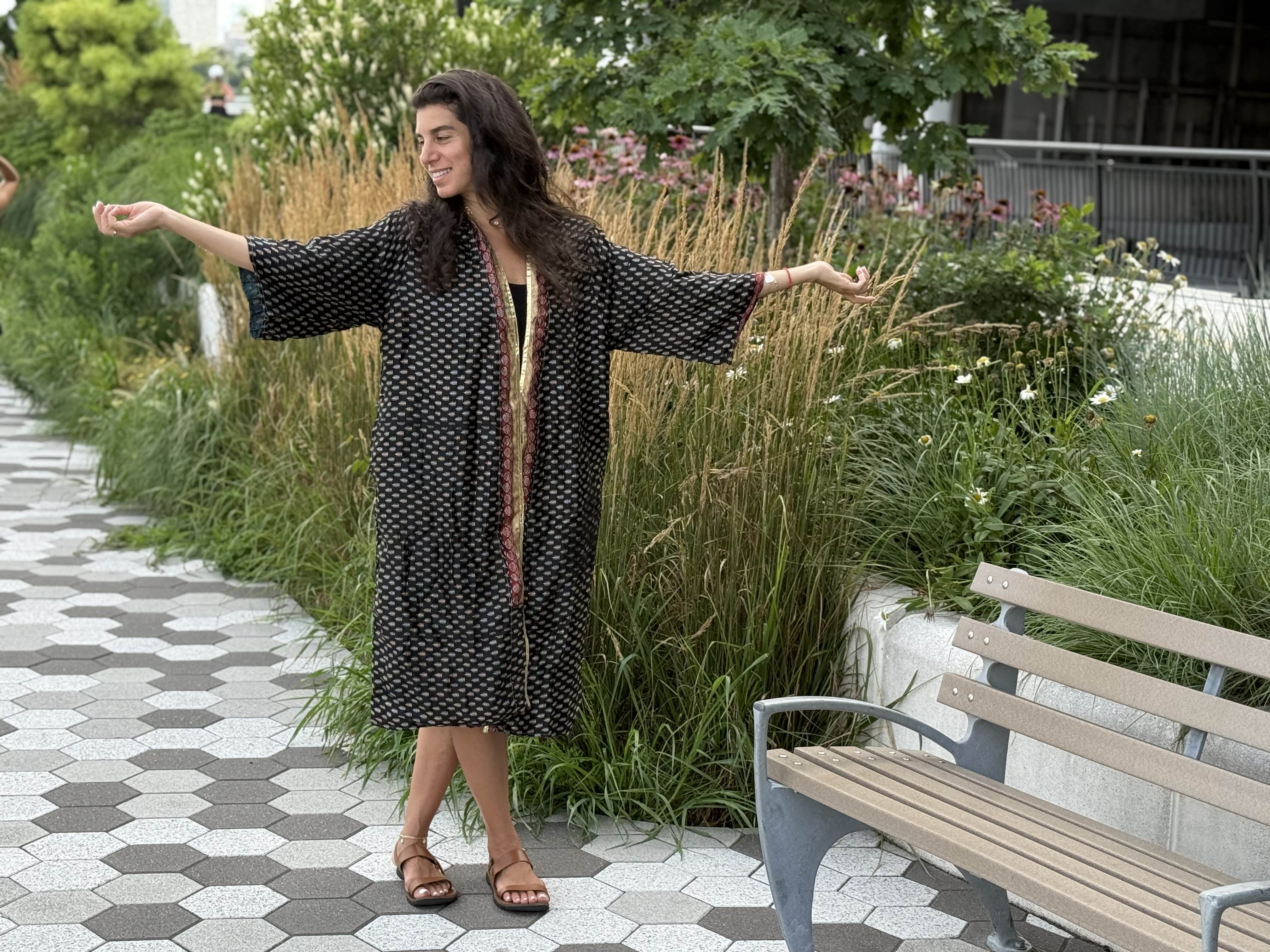 Reversible Saree Kimono - Indigo