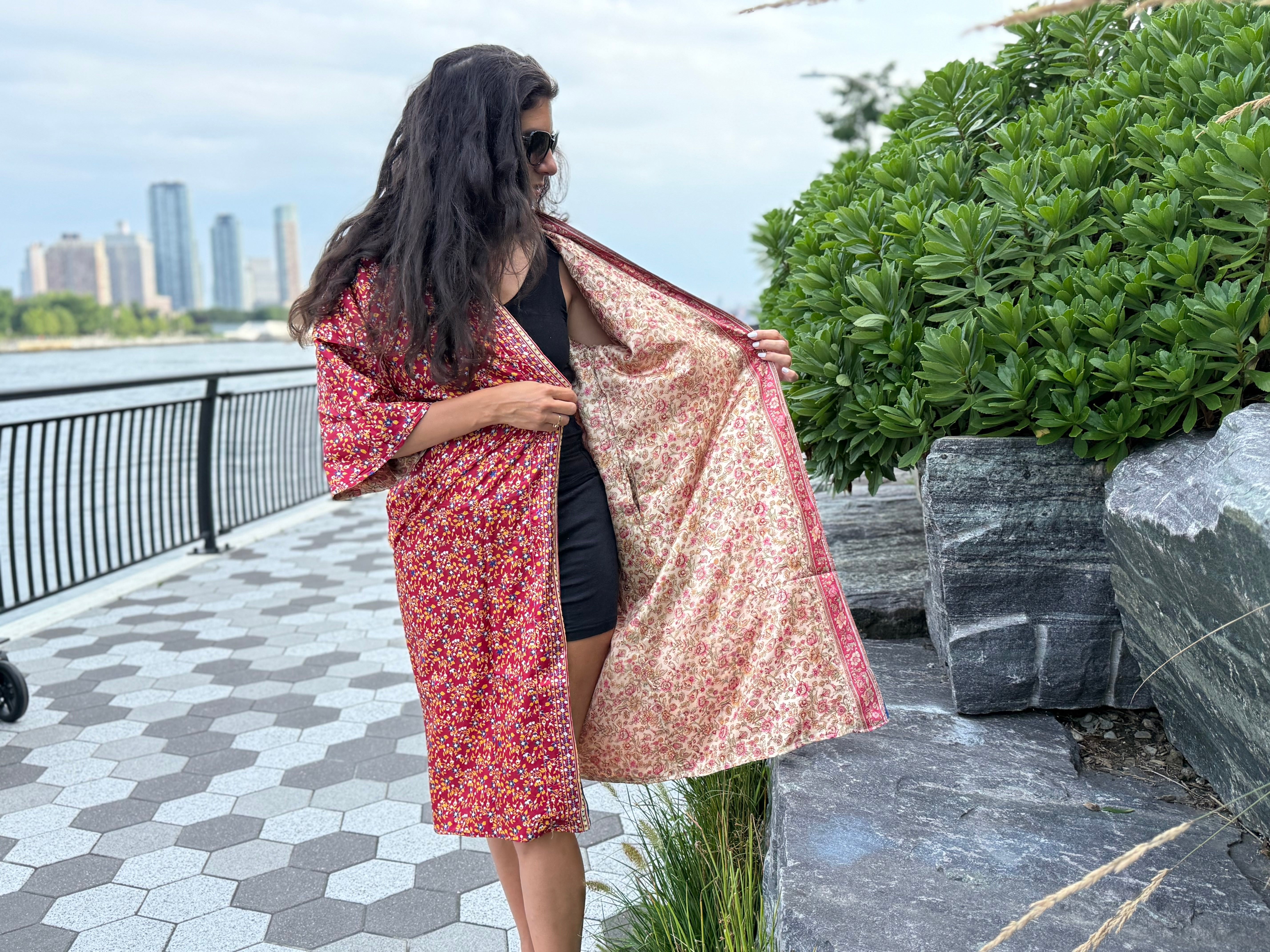 Reversible Saree Kimono - Daisy