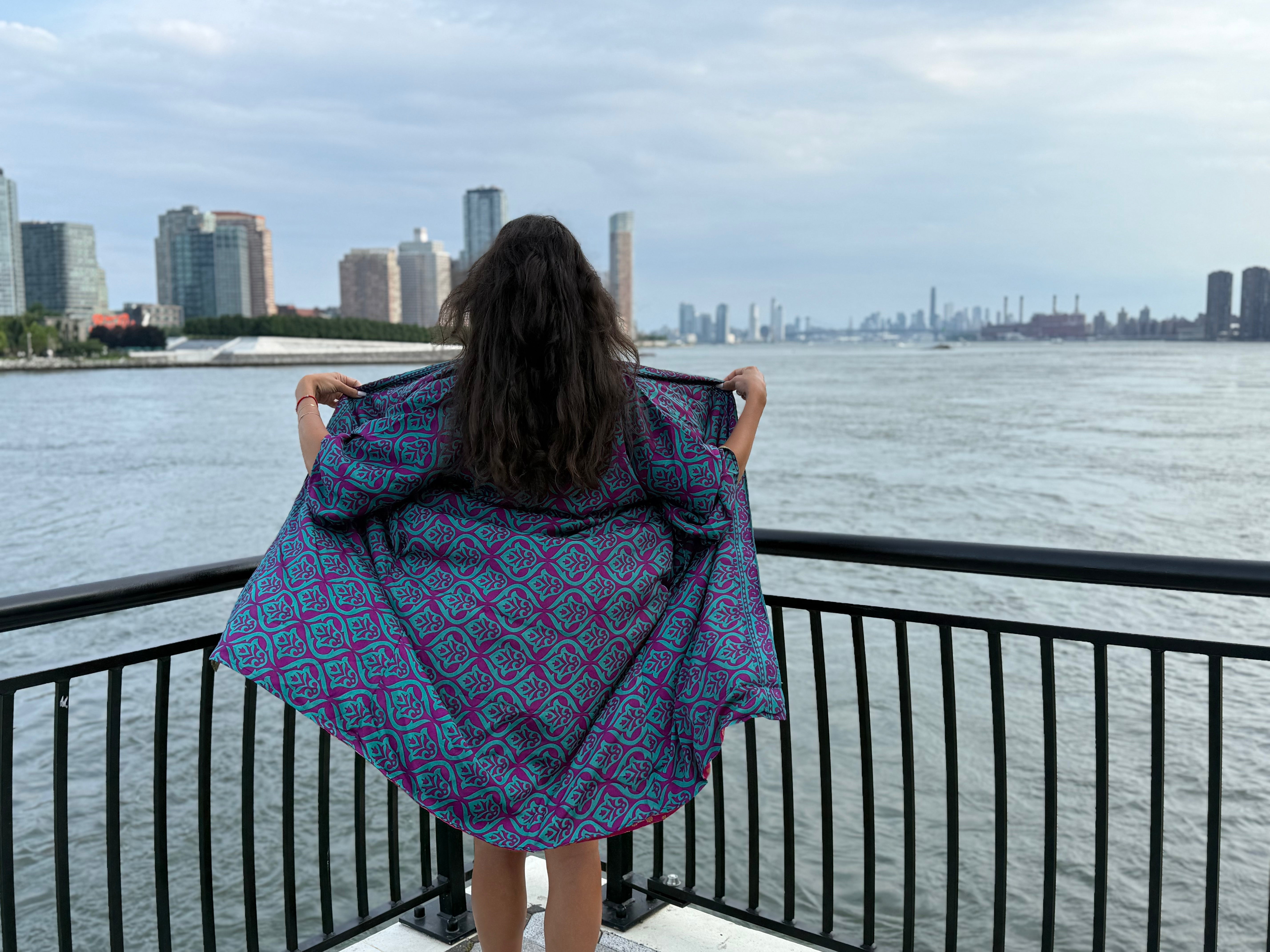 Reversible Saree Kimono Rose