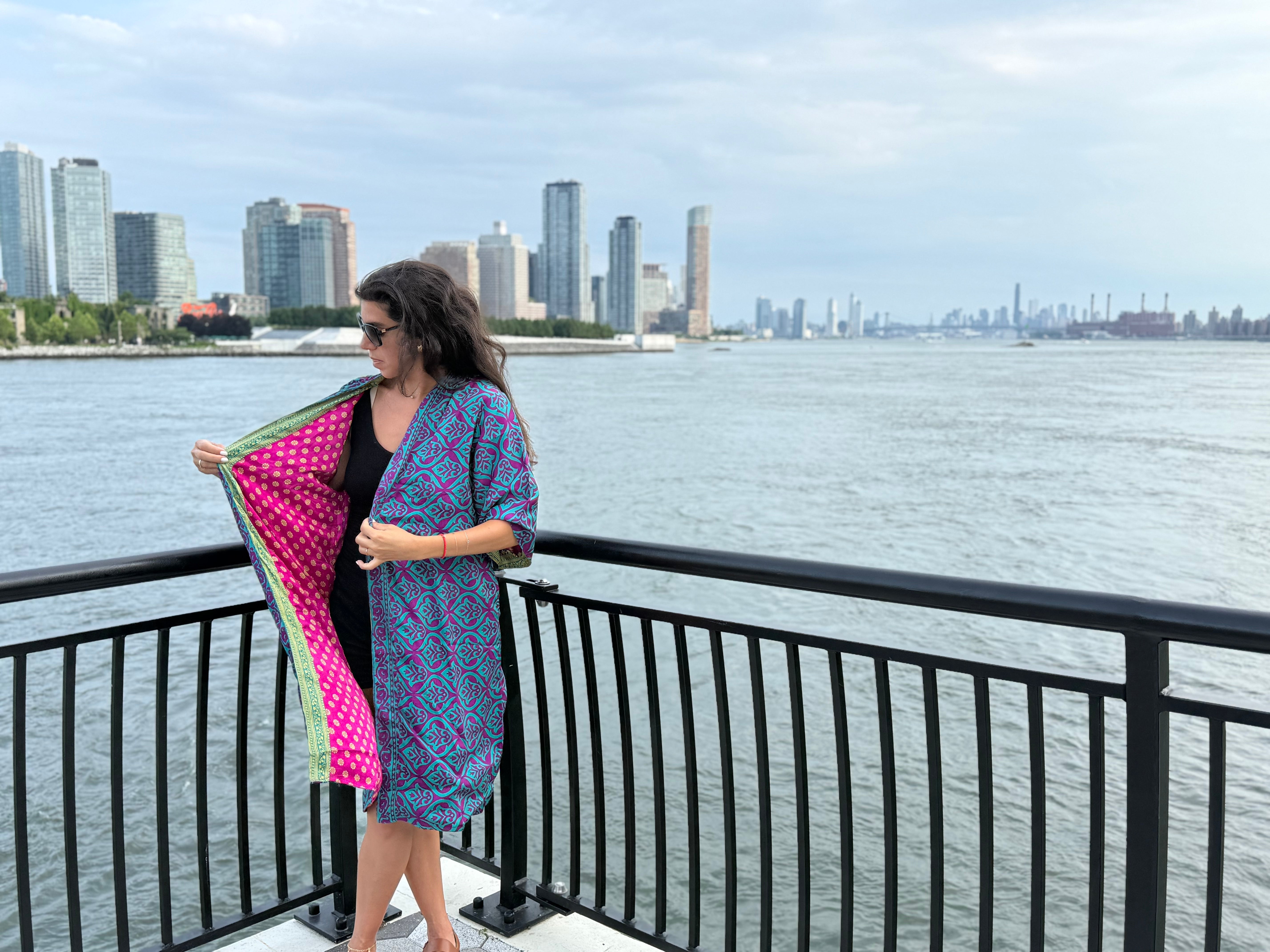 Reversible Saree Kimono Rose