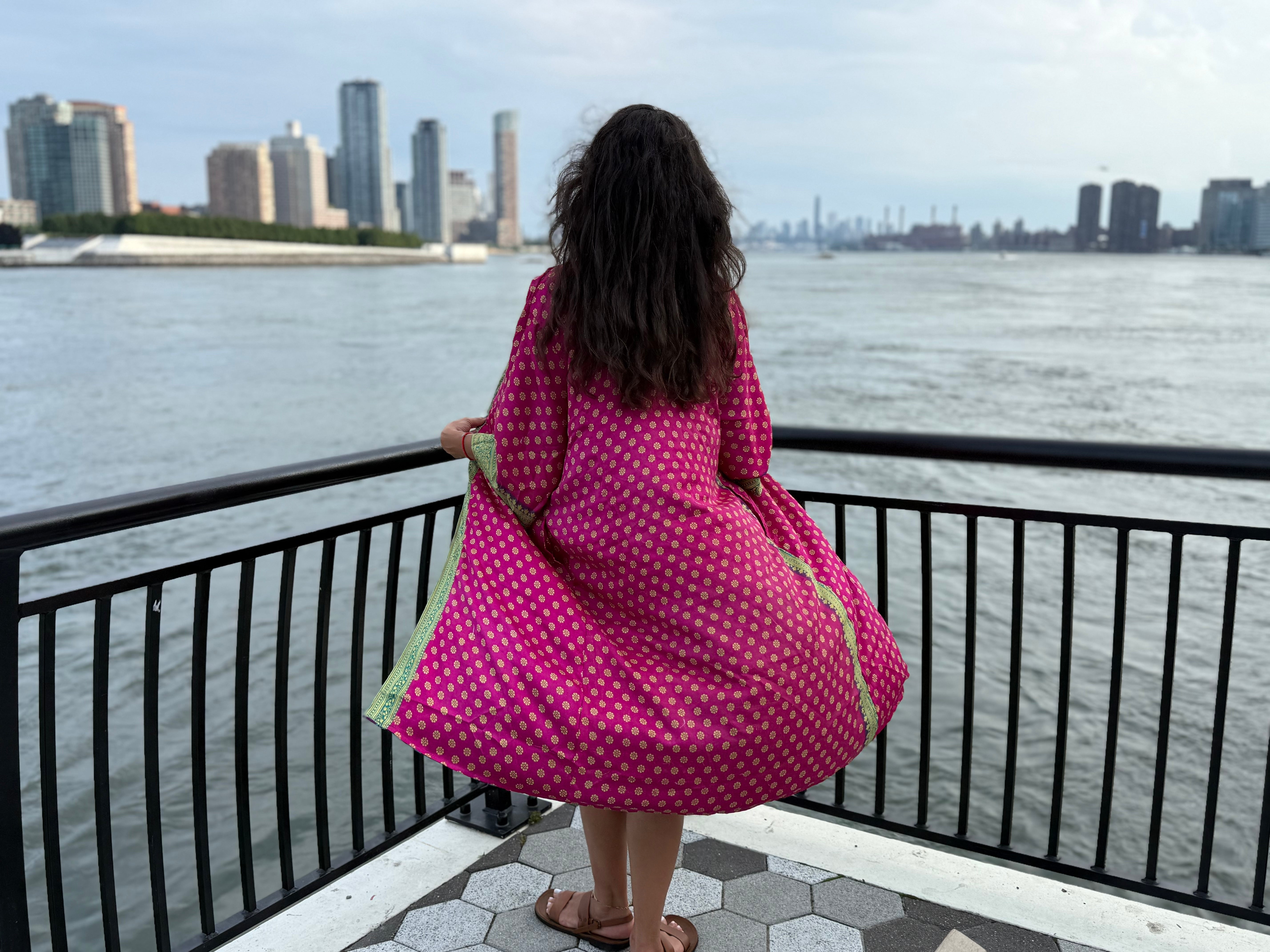 Reversible Saree Kimono Rose