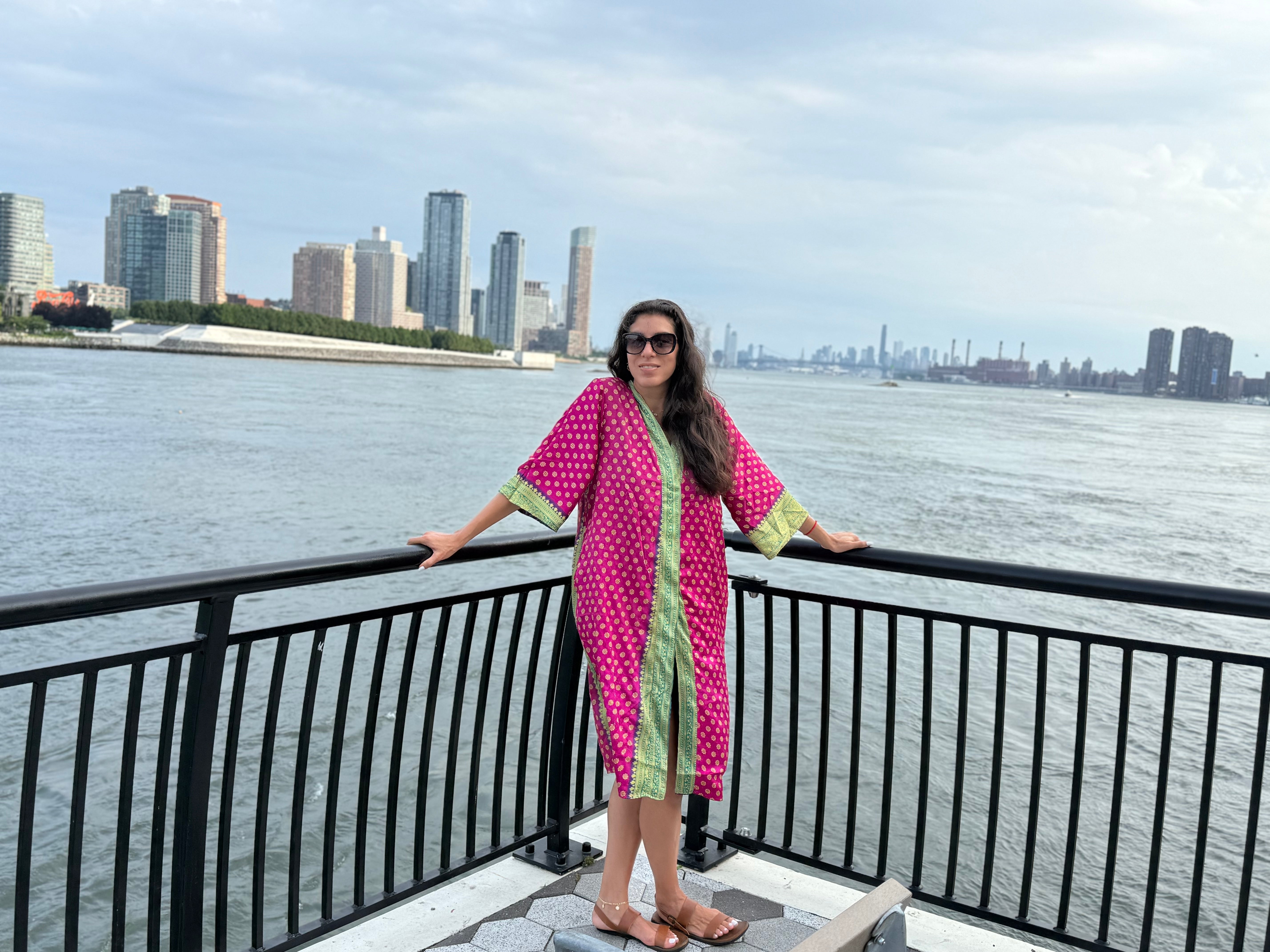 Reversible Saree Kimono Rose