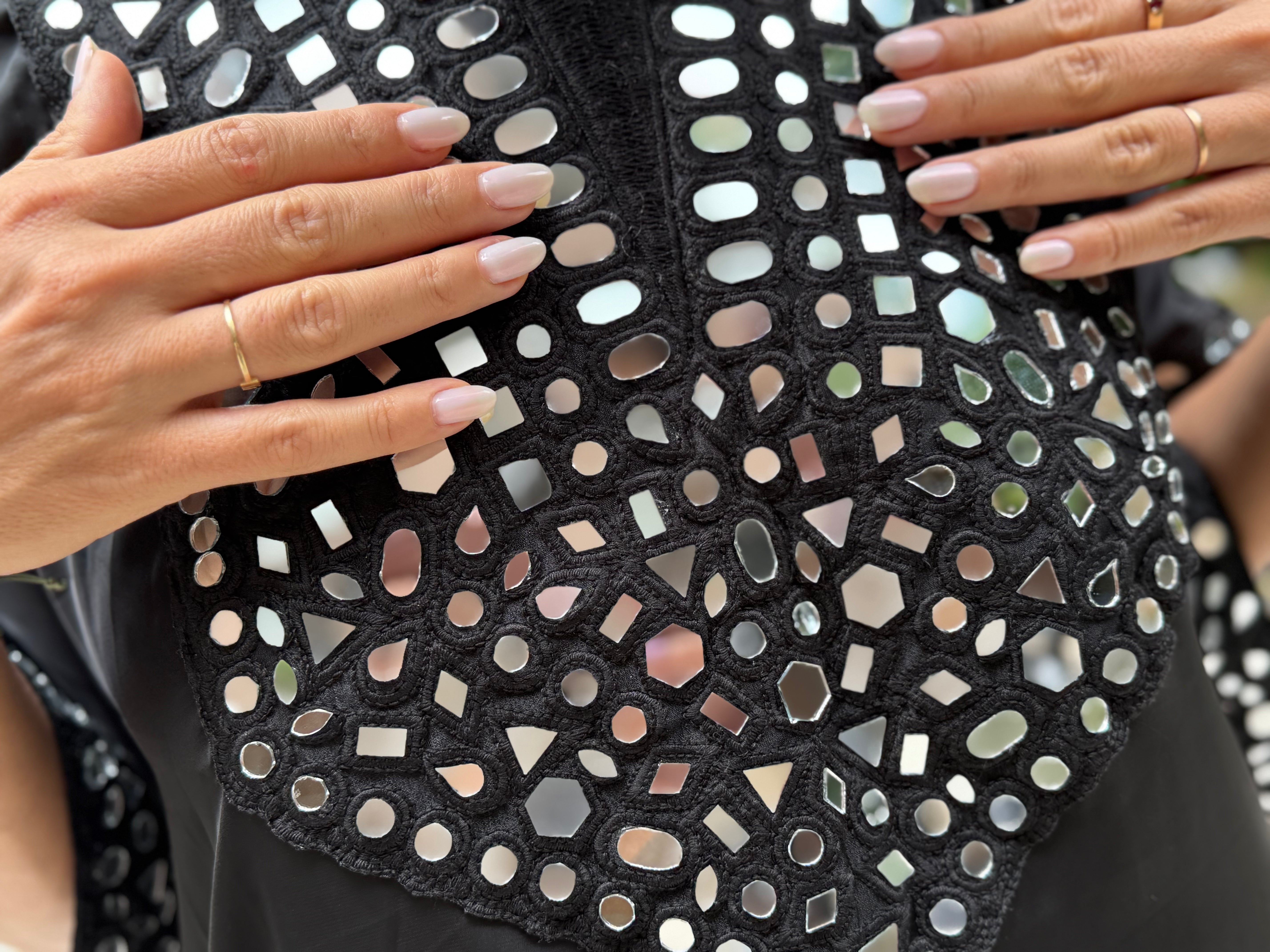 Black Satin Full Length Kaftan