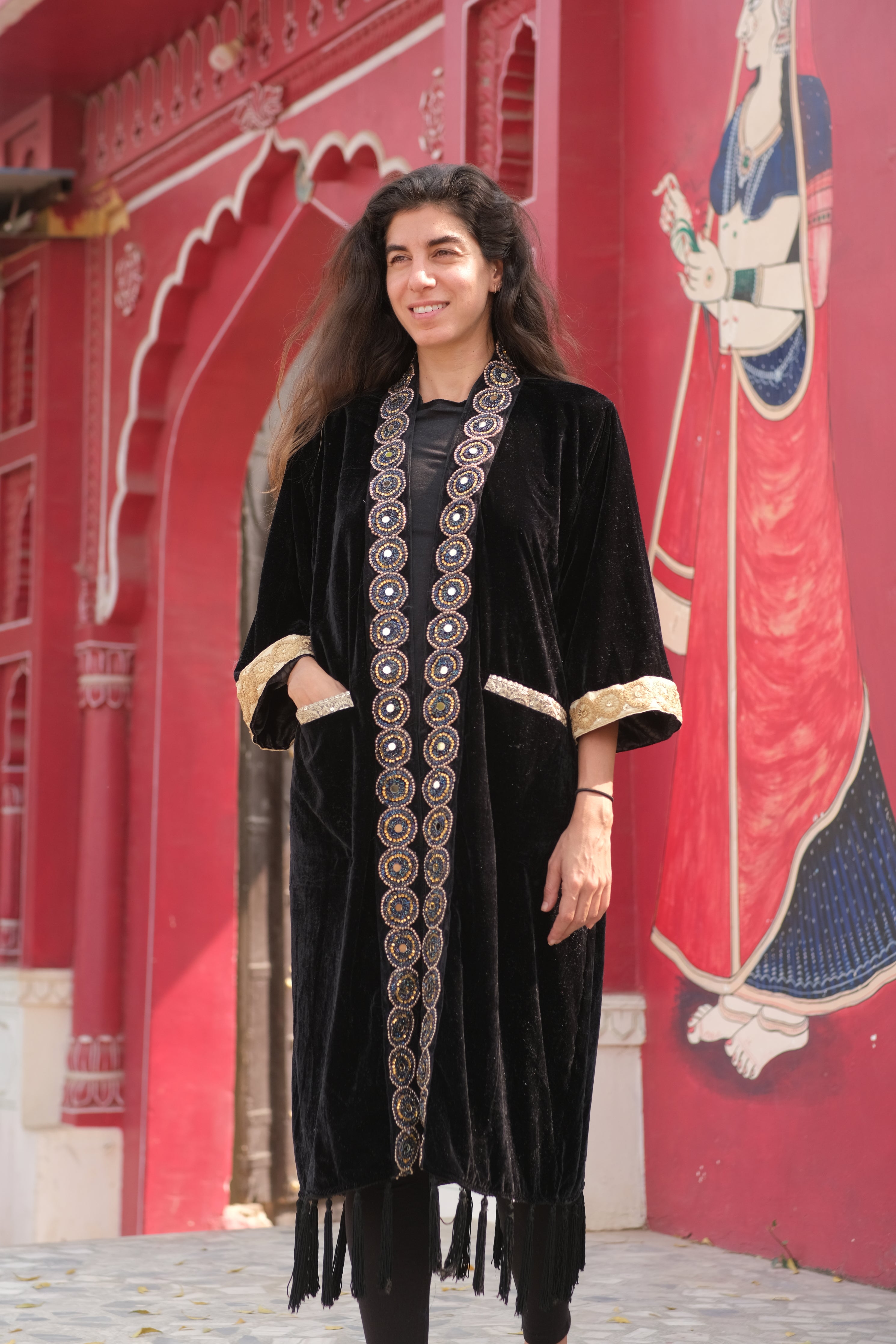 Velvet Kimono - Noir