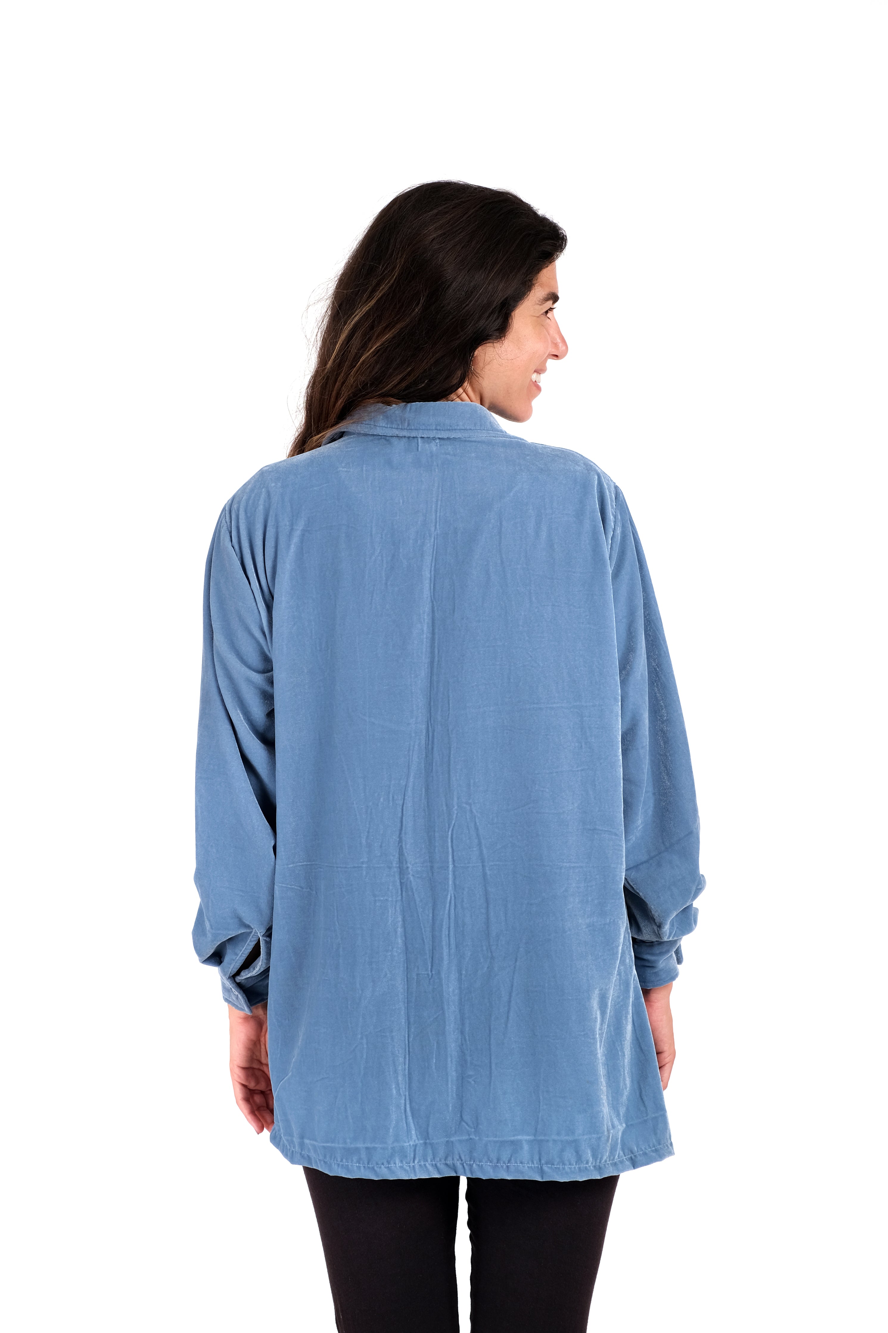 Light Blue Velvet Shirt