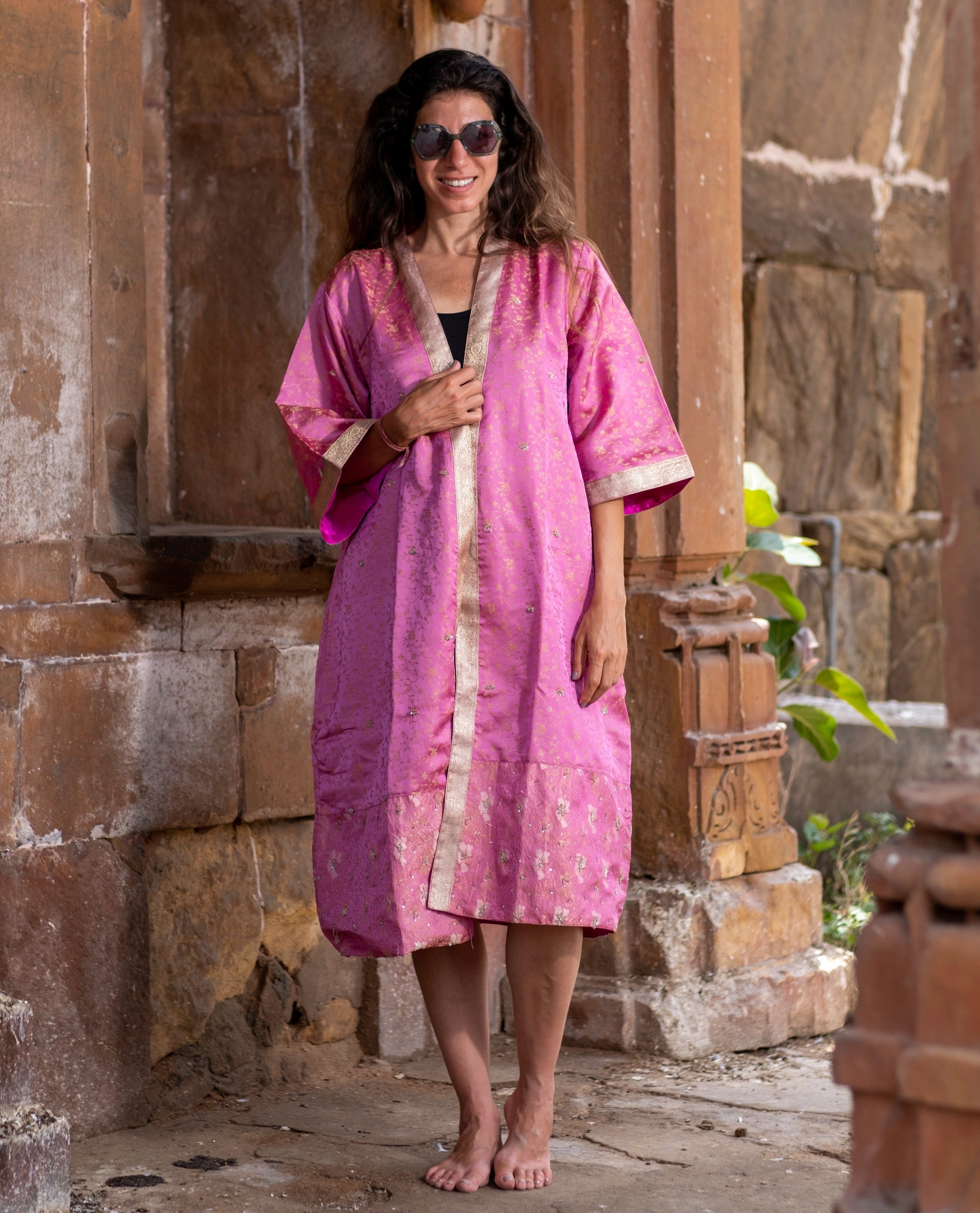 Aphrodite Silk Saree Kimono