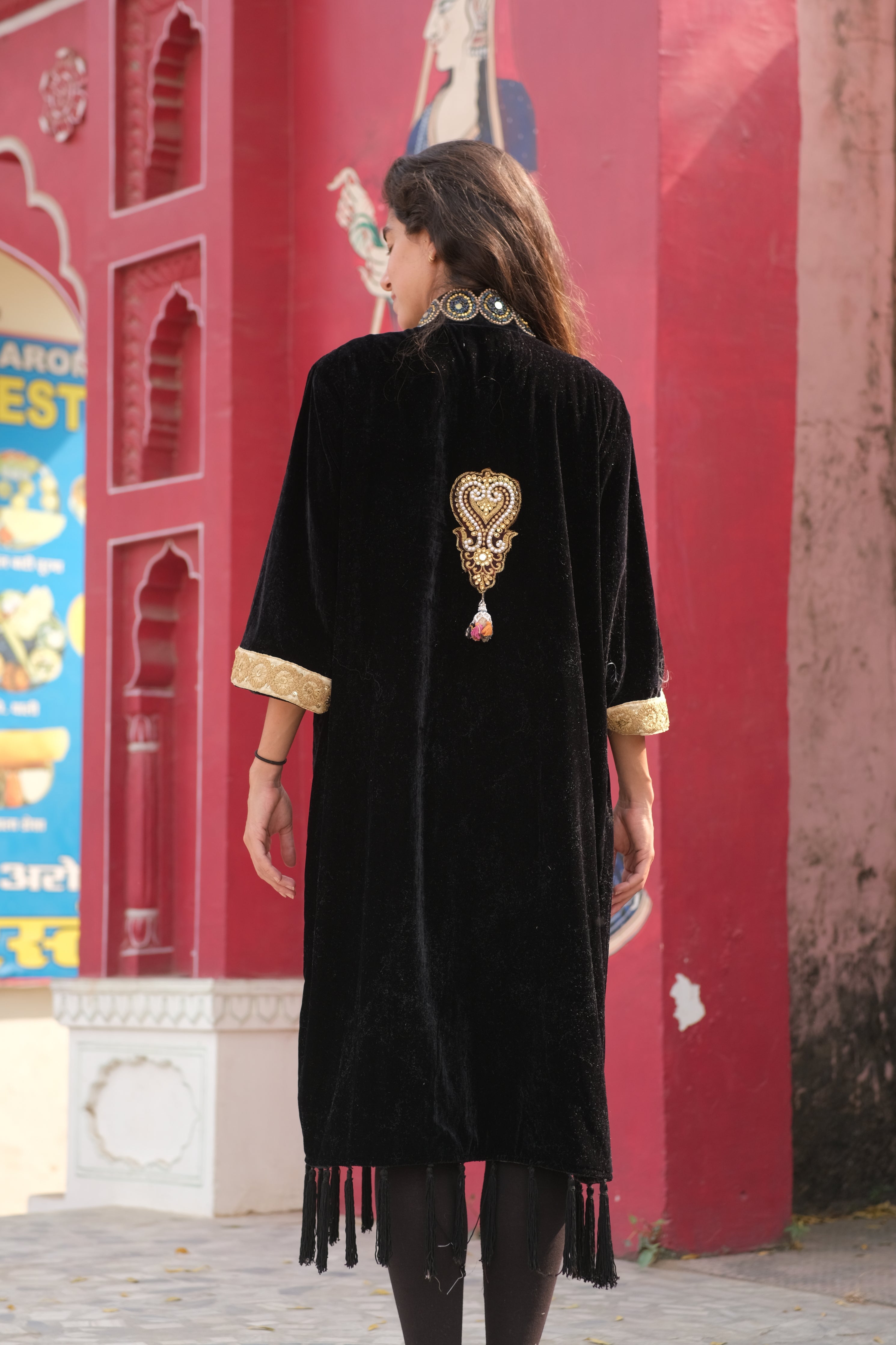 Velvet Kimono - Noir