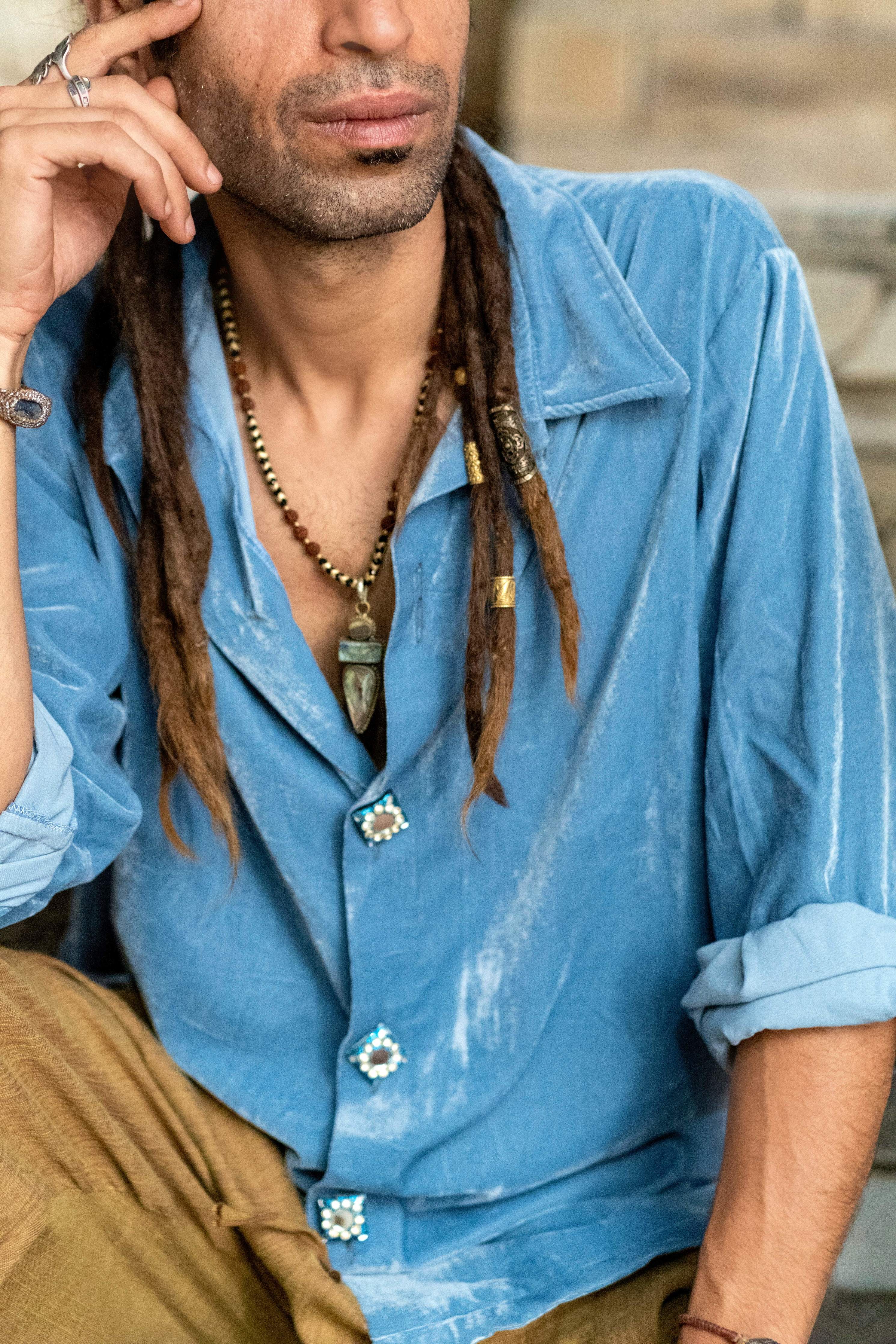 Velvet Shirt - Azure